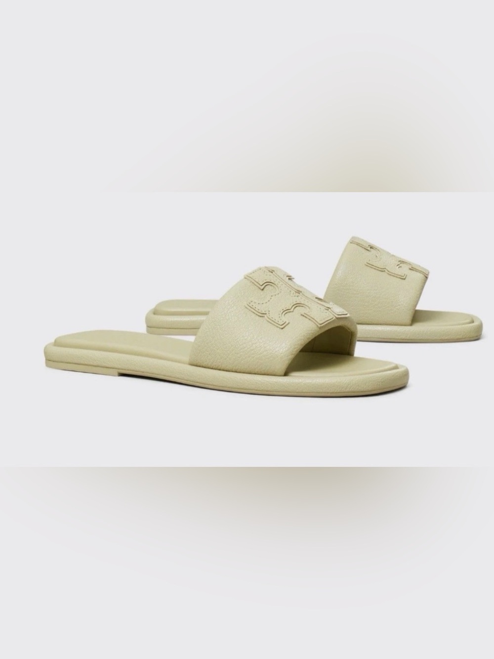 Tory Burch Women's sage green Leather Slide Sandals sz 7